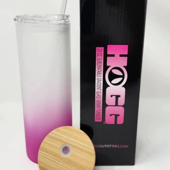 Do The Watermelon Crawl 20oz Gradient Pink Glass Tumbler with duo lids 🎉sale - Picture 3 of 10